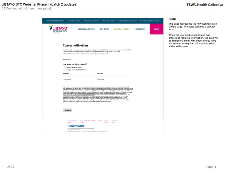 Wireframe for Sign Up form