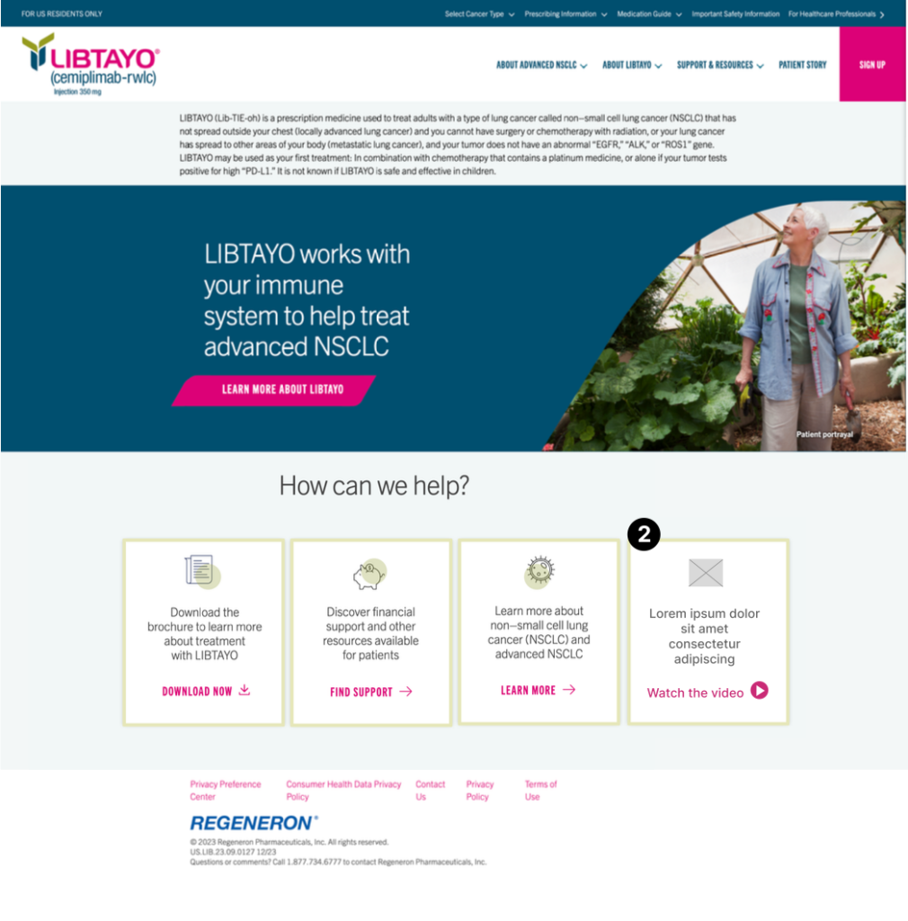 Libtayo wireframes homepage