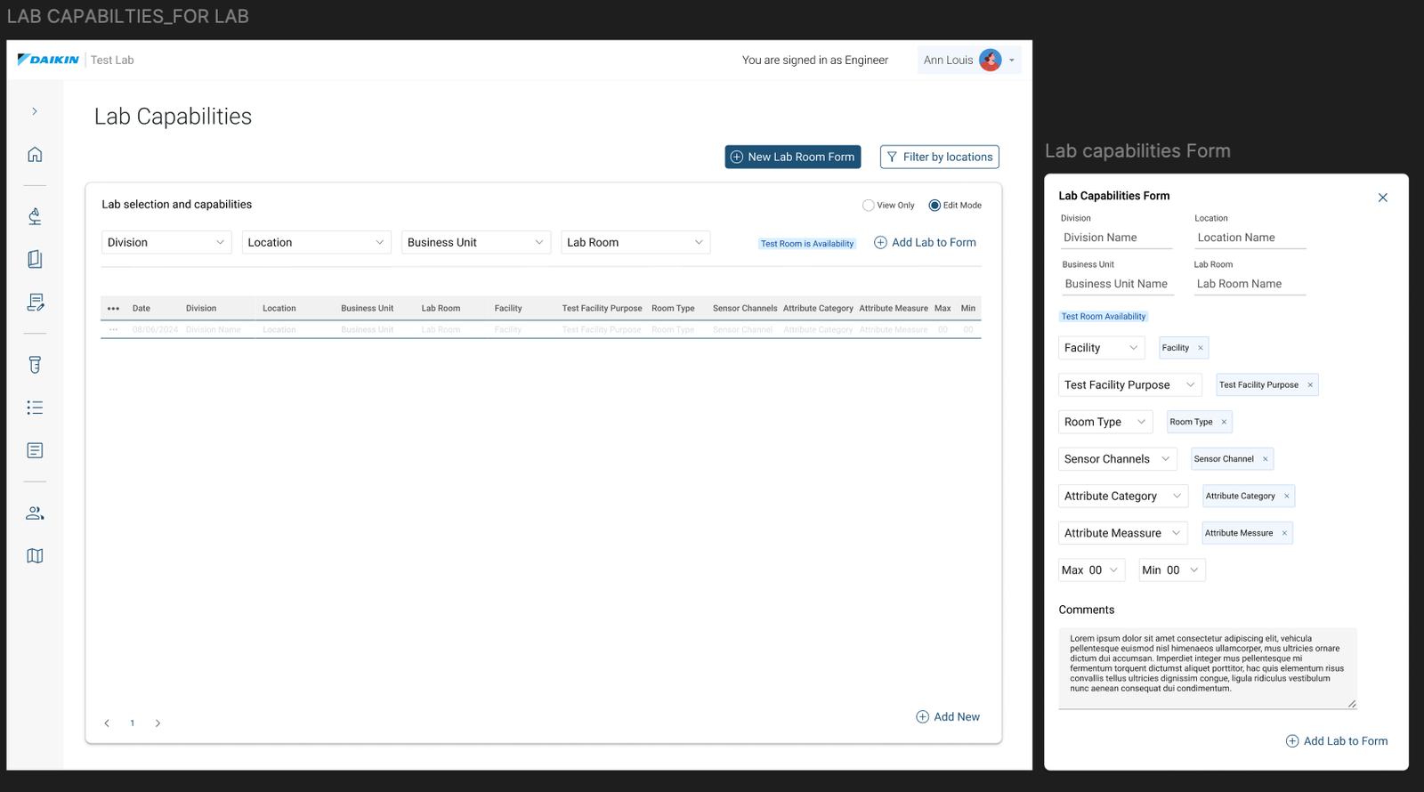 Side bar implementation